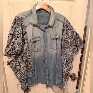 Blue Paisley Button Down Shirt